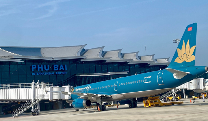 Sân bay quốc tế Phú Bài là một trong 13 sân bay chấp nhận thị thực điện tử