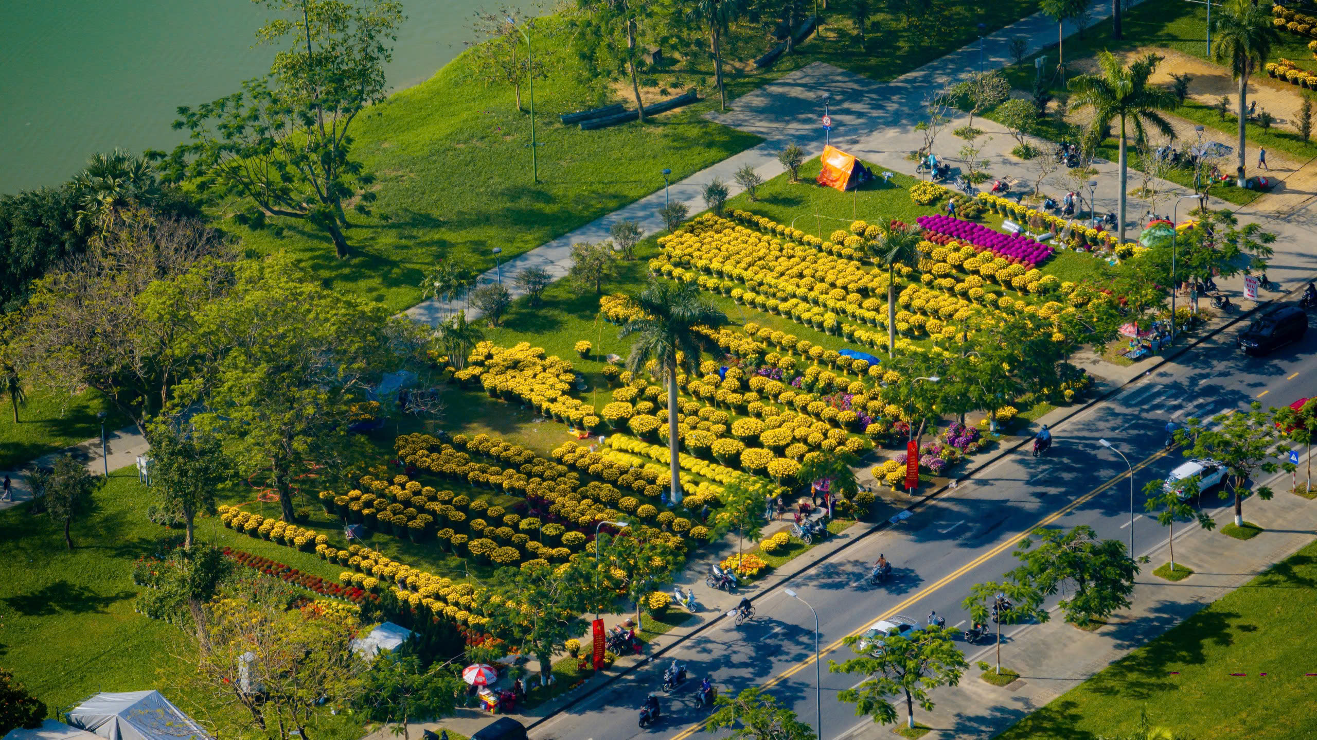 Dạo chợ hoa Tết bên dòng Sông Hương, trải nghiệm mùa xuân rực rỡ giữa lòng Huế