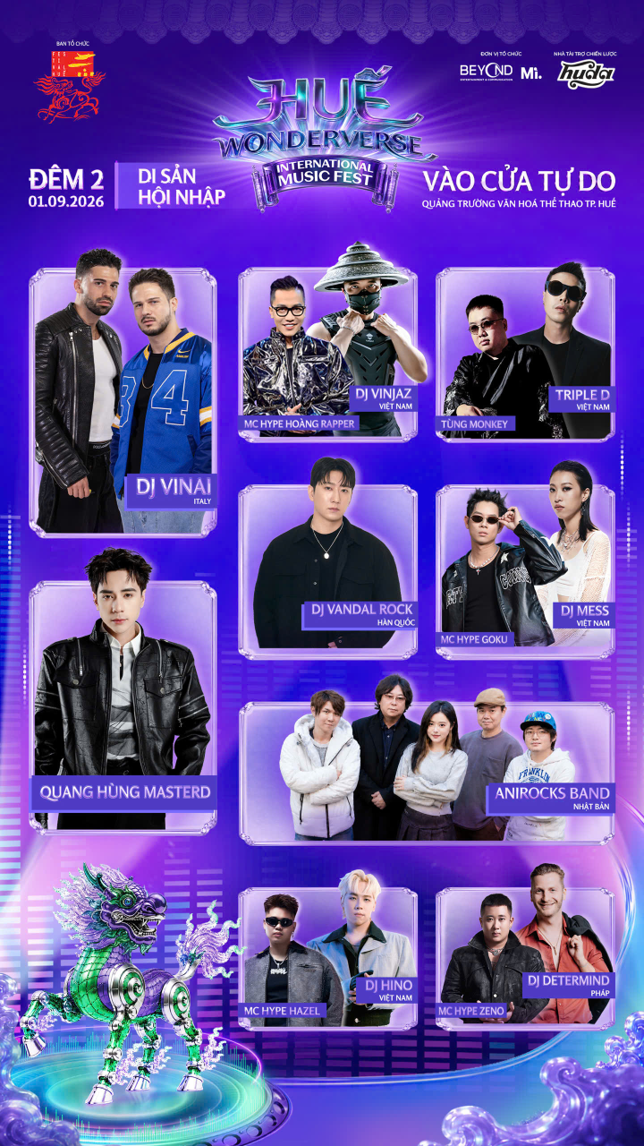 "Choáng ngợp" dàn line-up khủng tại đại nhạc hội Huế WONDERVERSE 2/9: Ai sẽ "đốt cháy" Cố đô?